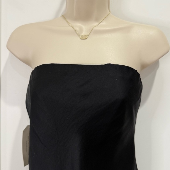 NWT Donni Satiny Tube Top Medium Black Satin Revolve Chic - Picture 5 of 11